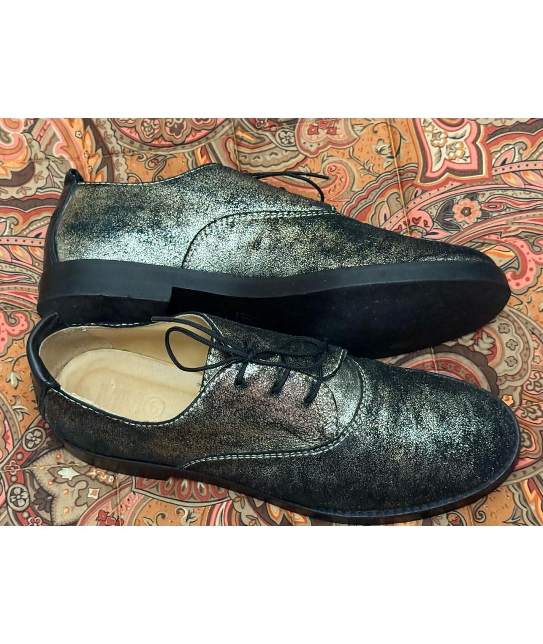 MM6 MAISON MARGIELA Черные кожаные брогги и оксфорды, фото 5