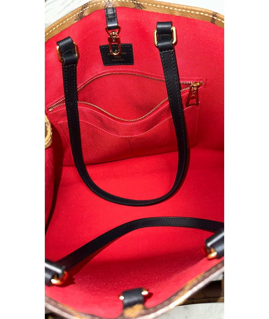 LOUIS VUITTON Коричневая сумка тоут из искусственной кожи, фото 4