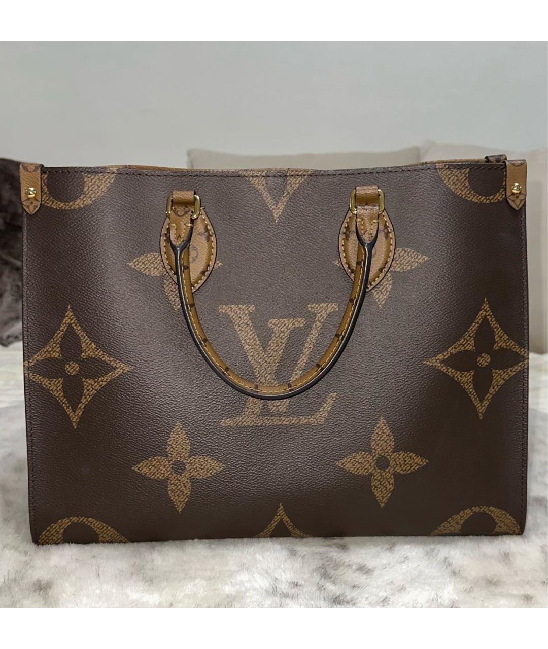 LOUIS VUITTON Коричневая сумка тоут из искусственной кожи, фото 7