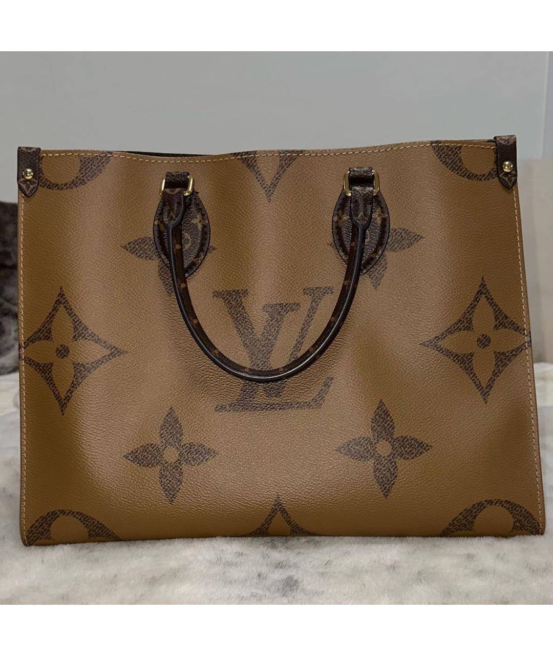 LOUIS VUITTON Коричневая сумка тоут из искусственной кожи, фото 3