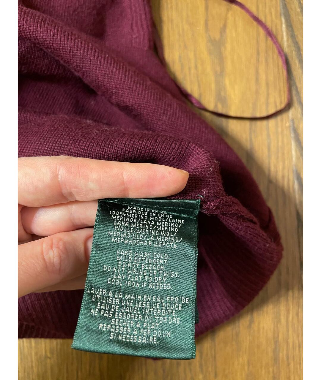 RALPH LAUREN Бордовое шерстяное повседневное платье, фото 4
