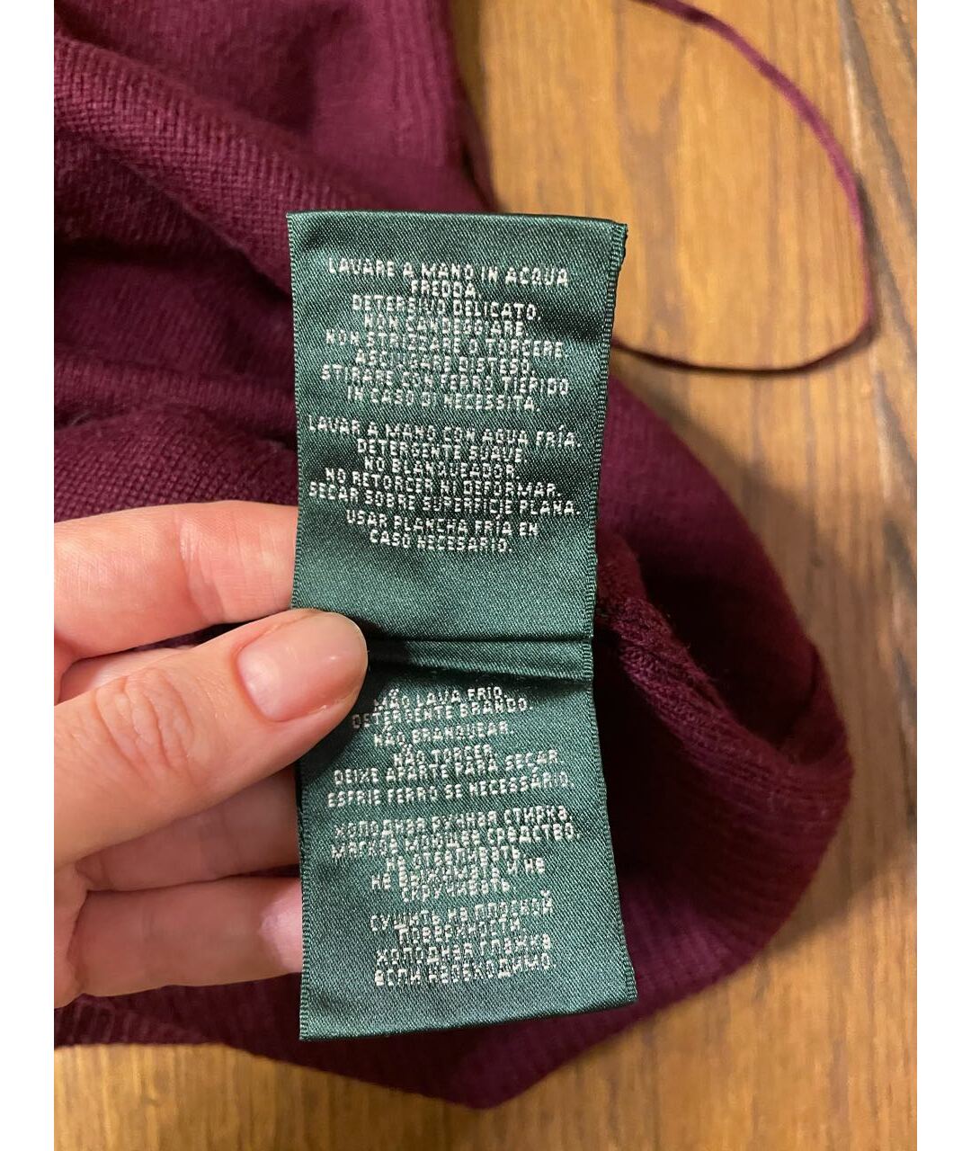 RALPH LAUREN Бордовое шерстяное повседневное платье, фото 5