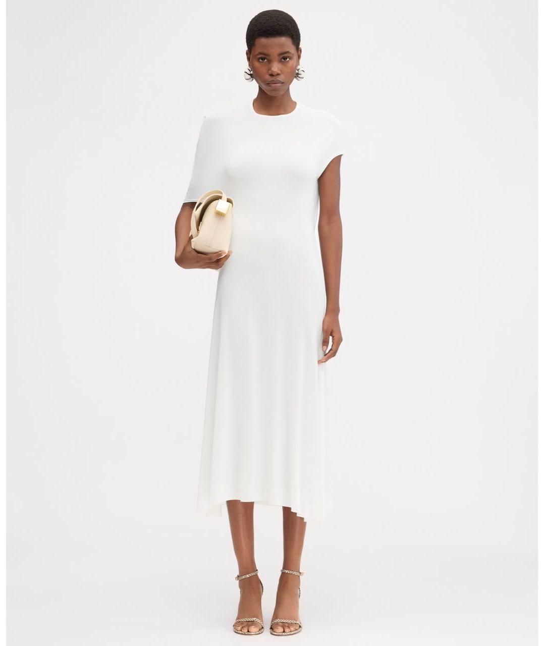 JACQUEMUS Белое вискозное коктейльное платье, фото 2