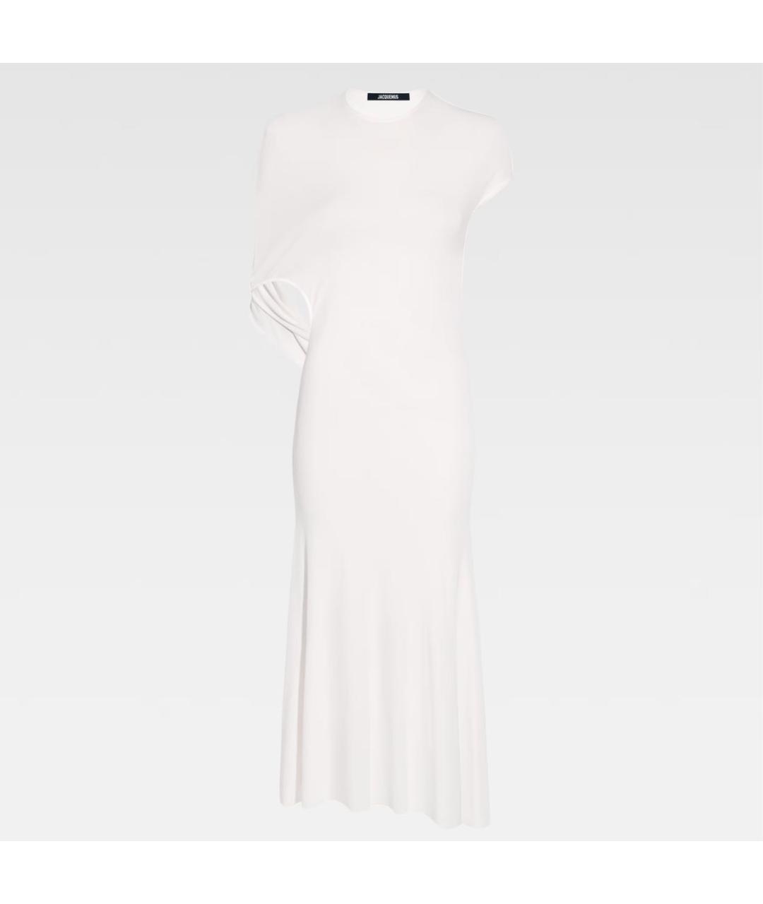 JACQUEMUS Белое вискозное коктейльное платье, фото 7