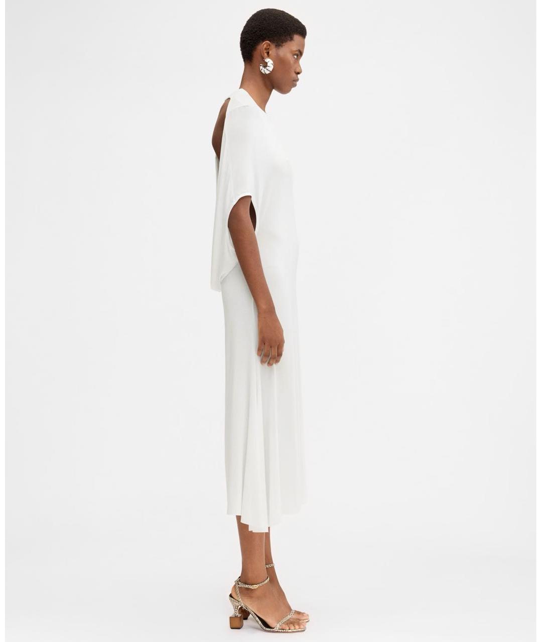 JACQUEMUS Белое вискозное коктейльное платье, фото 3
