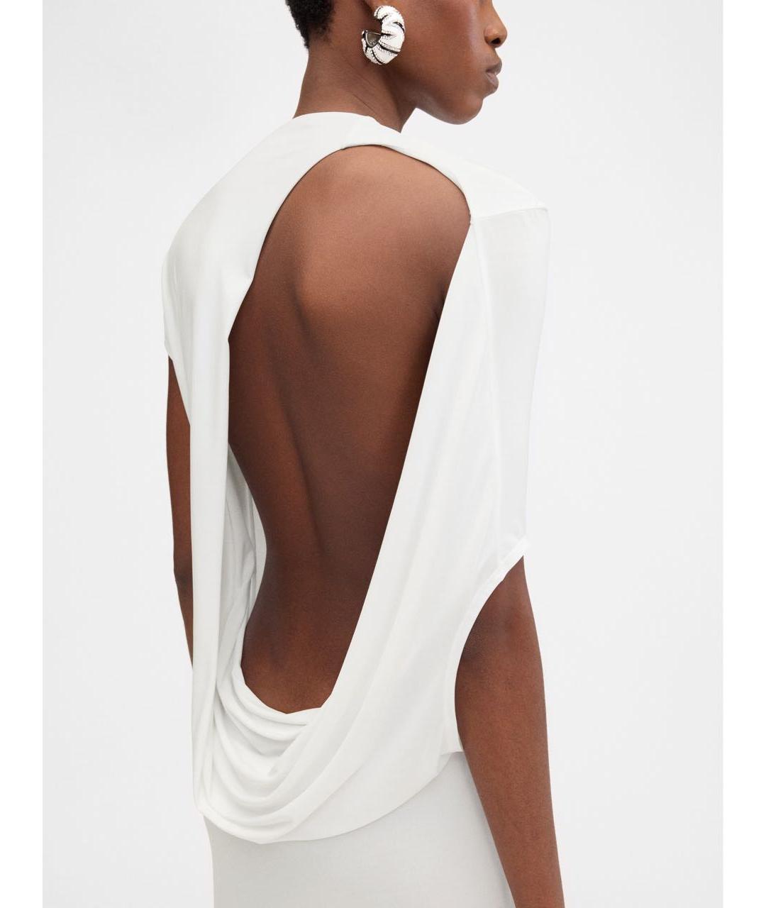 JACQUEMUS Белое вискозное коктейльное платье, фото 5