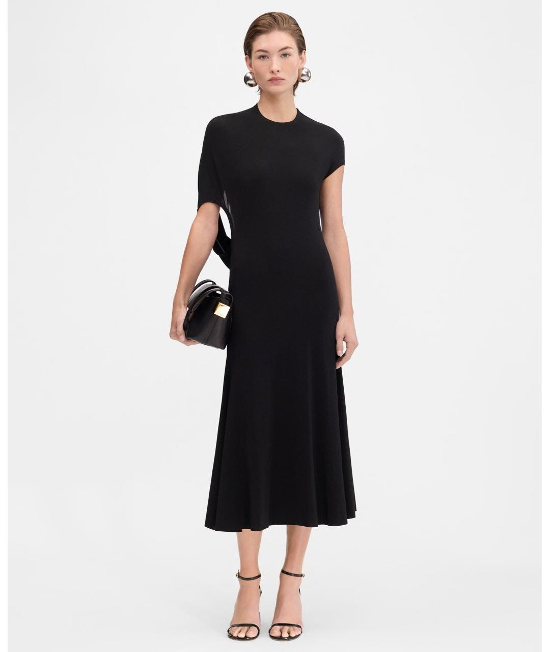 JACQUEMUS Черное вискозное коктейльное платье, фото 2