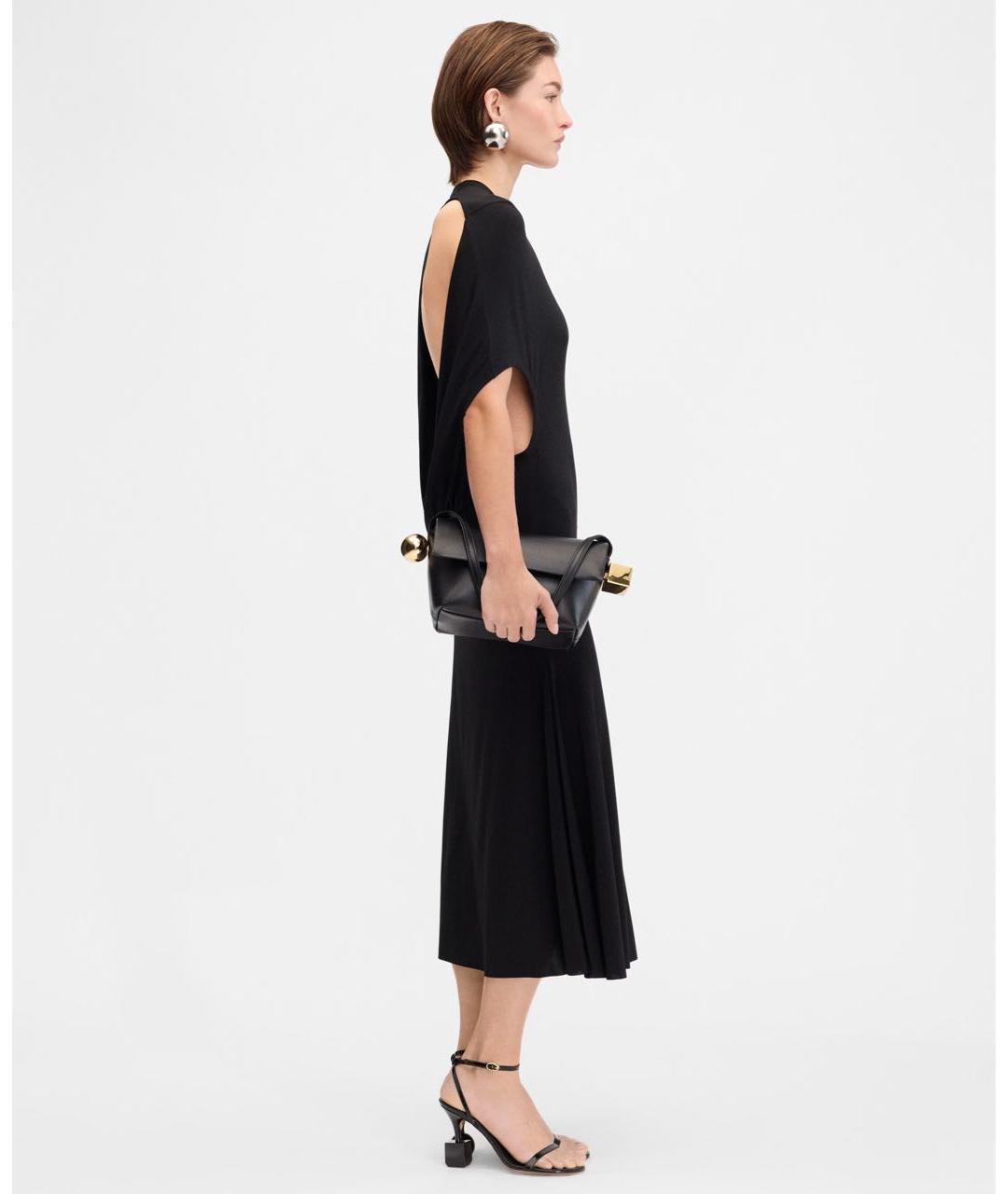 JACQUEMUS Черное вискозное коктейльное платье, фото 3