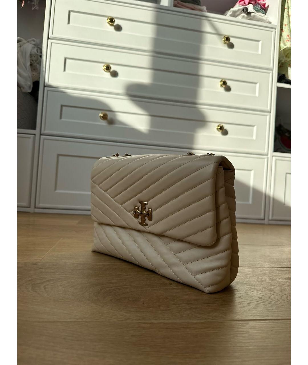 TORY BURCH Бежевая кожаная сумка через плечо, фото 2