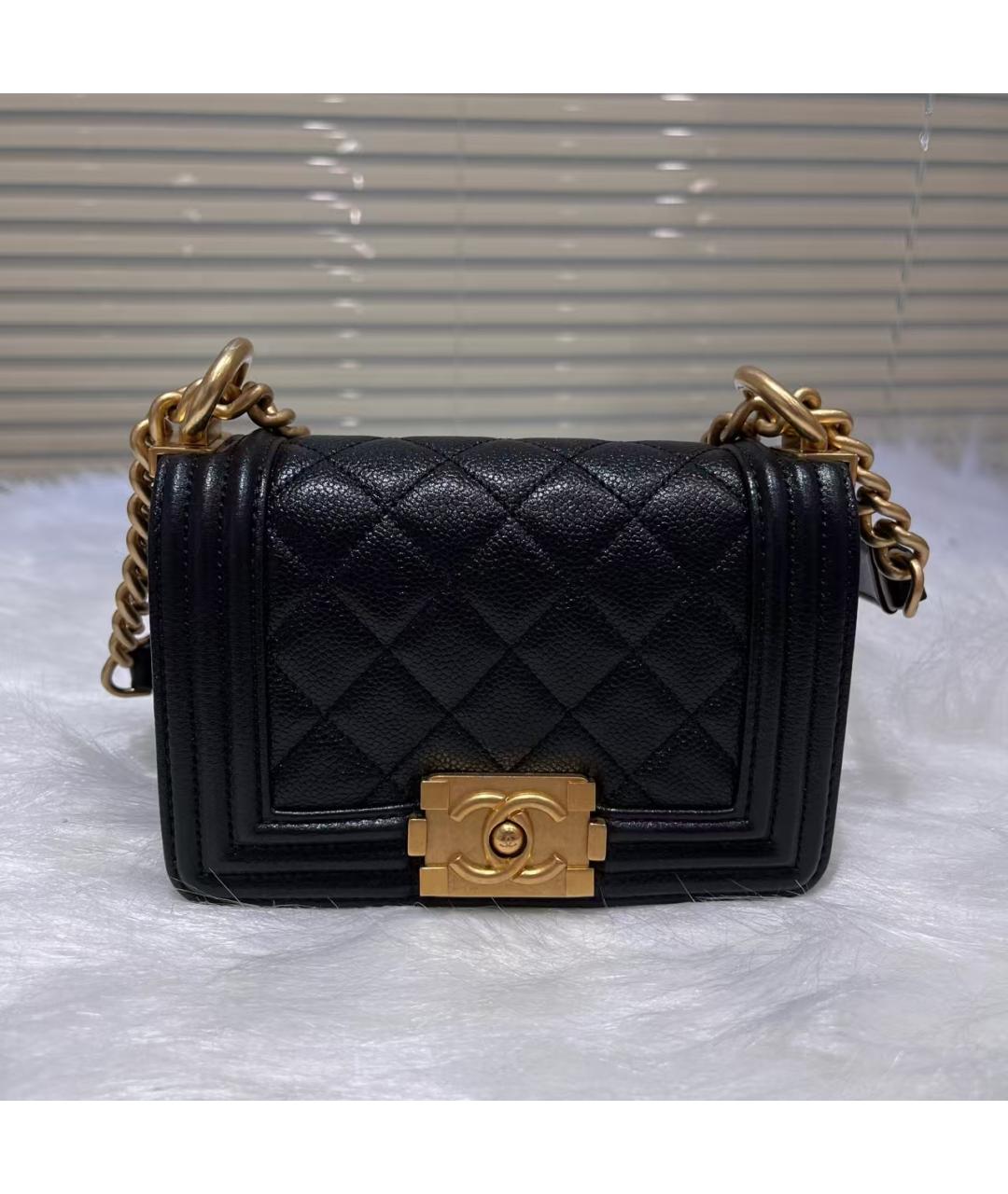 CHANEL Черная кожаная сумка через плечо, фото 6