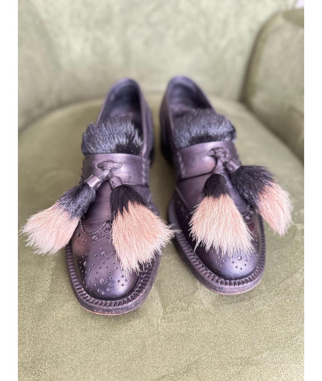 PRADA Фиолетовые кожаные лоферы, фото 2