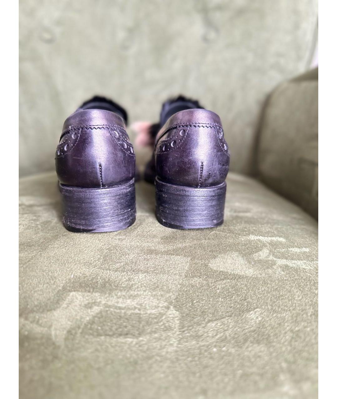 PRADA Фиолетовые кожаные лоферы, фото 4