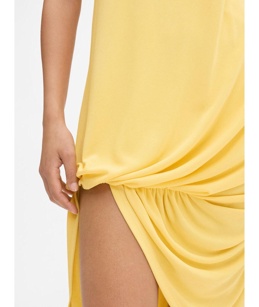JACQUEMUS Желтое вискозное повседневное платье, фото 6