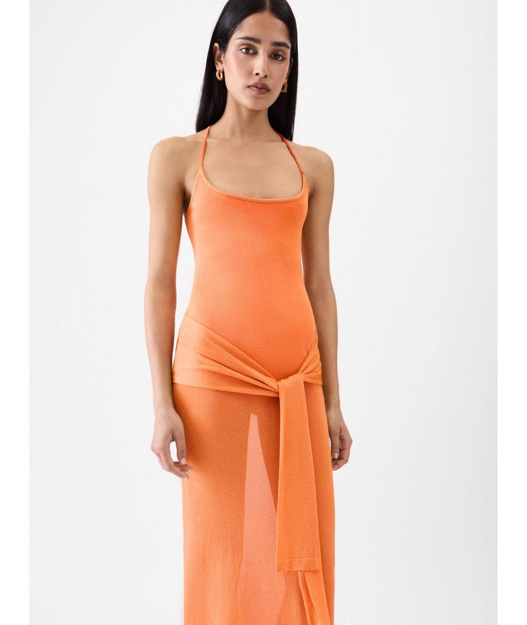 JACQUEMUS Оранжевое вискозное парео, фото 4