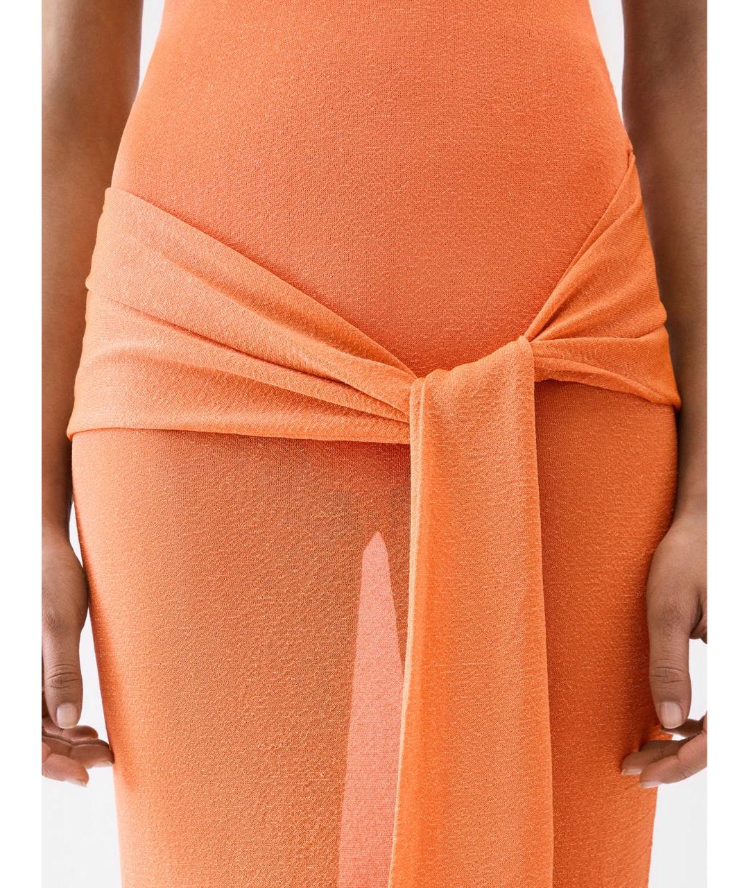 JACQUEMUS Оранжевое вискозное парео, фото 5