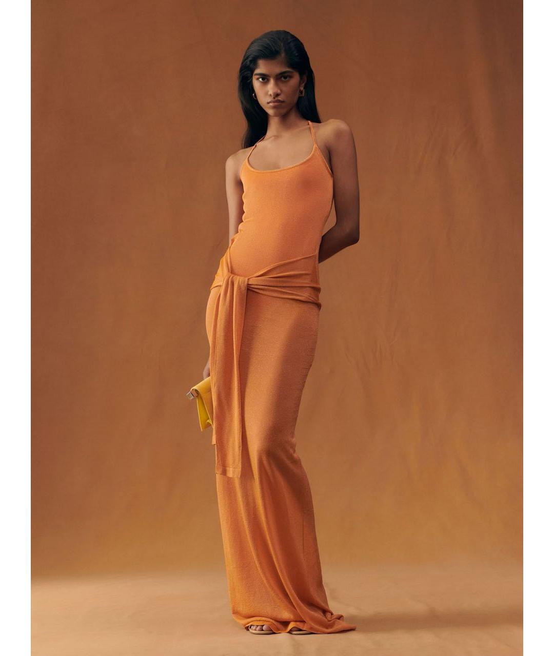 JACQUEMUS Оранжевое вискозное парео, фото 6