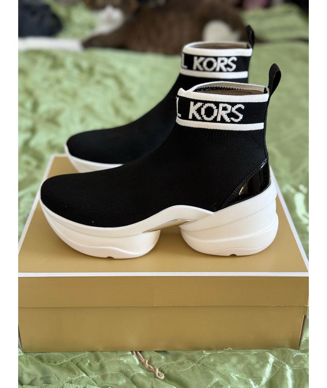 MICHAEL MICHAEL KORS Черные синтетические кроссовки, фото 6