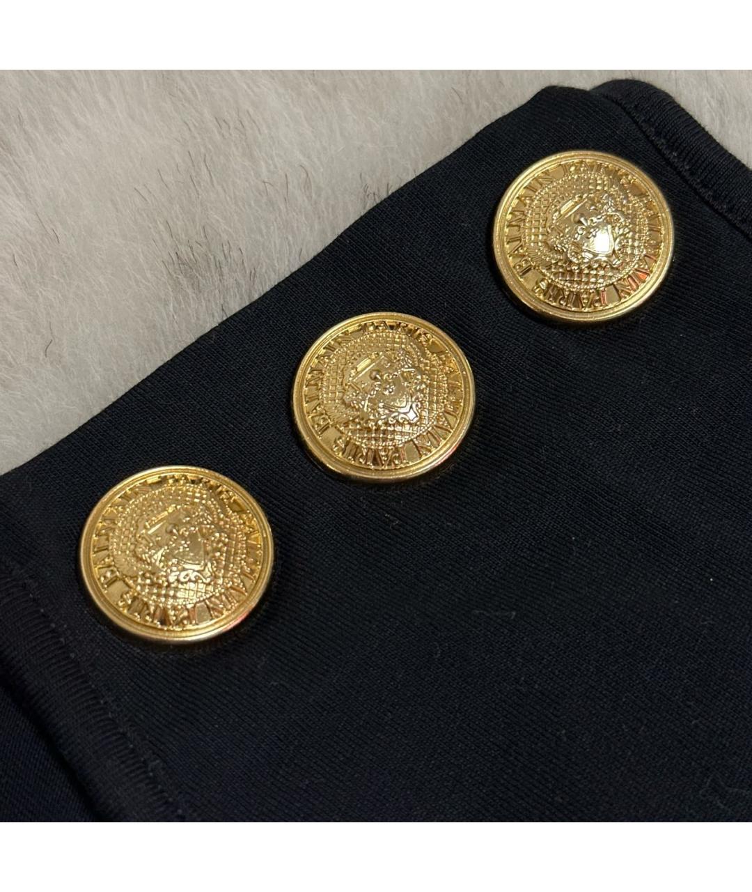 BALMAIN Черная хлопковая футболка, фото 5