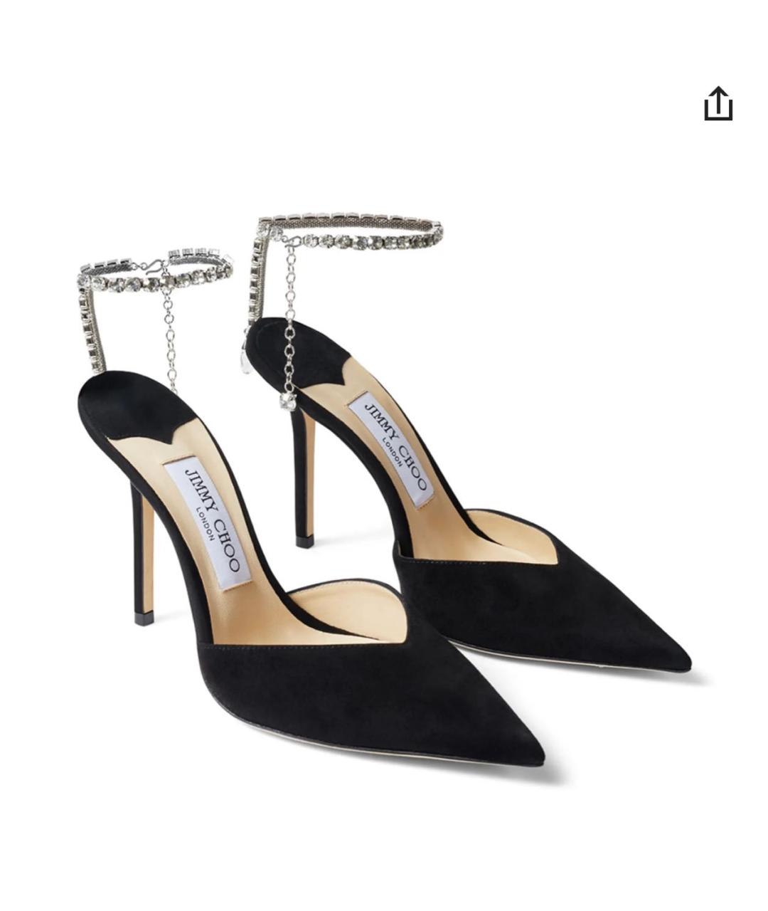 JIMMY CHOO Черные замшевые туфли, фото 7