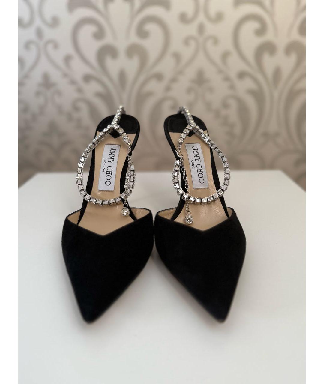 JIMMY CHOO Черные замшевые туфли, фото 2