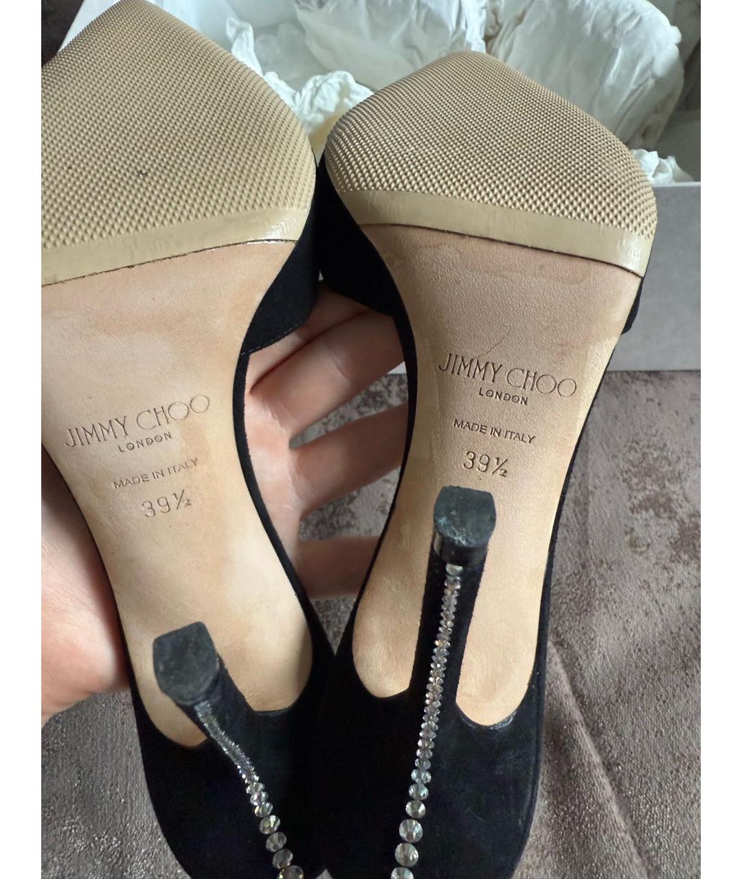JIMMY CHOO Черные замшевые туфли, фото 6