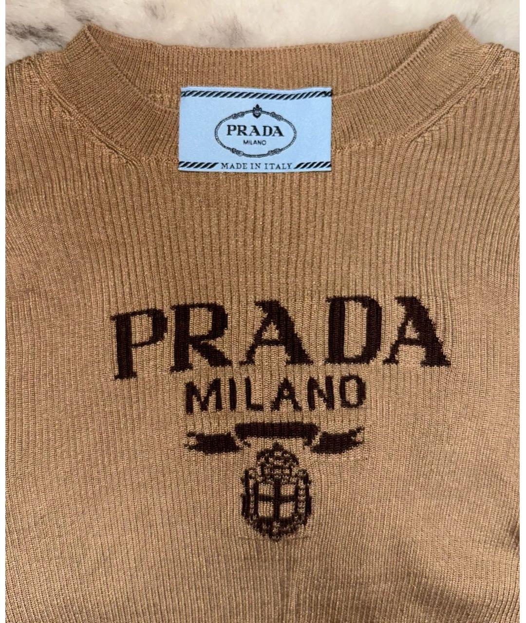 PRADA Коричневая хлопковая водолазка, фото 4