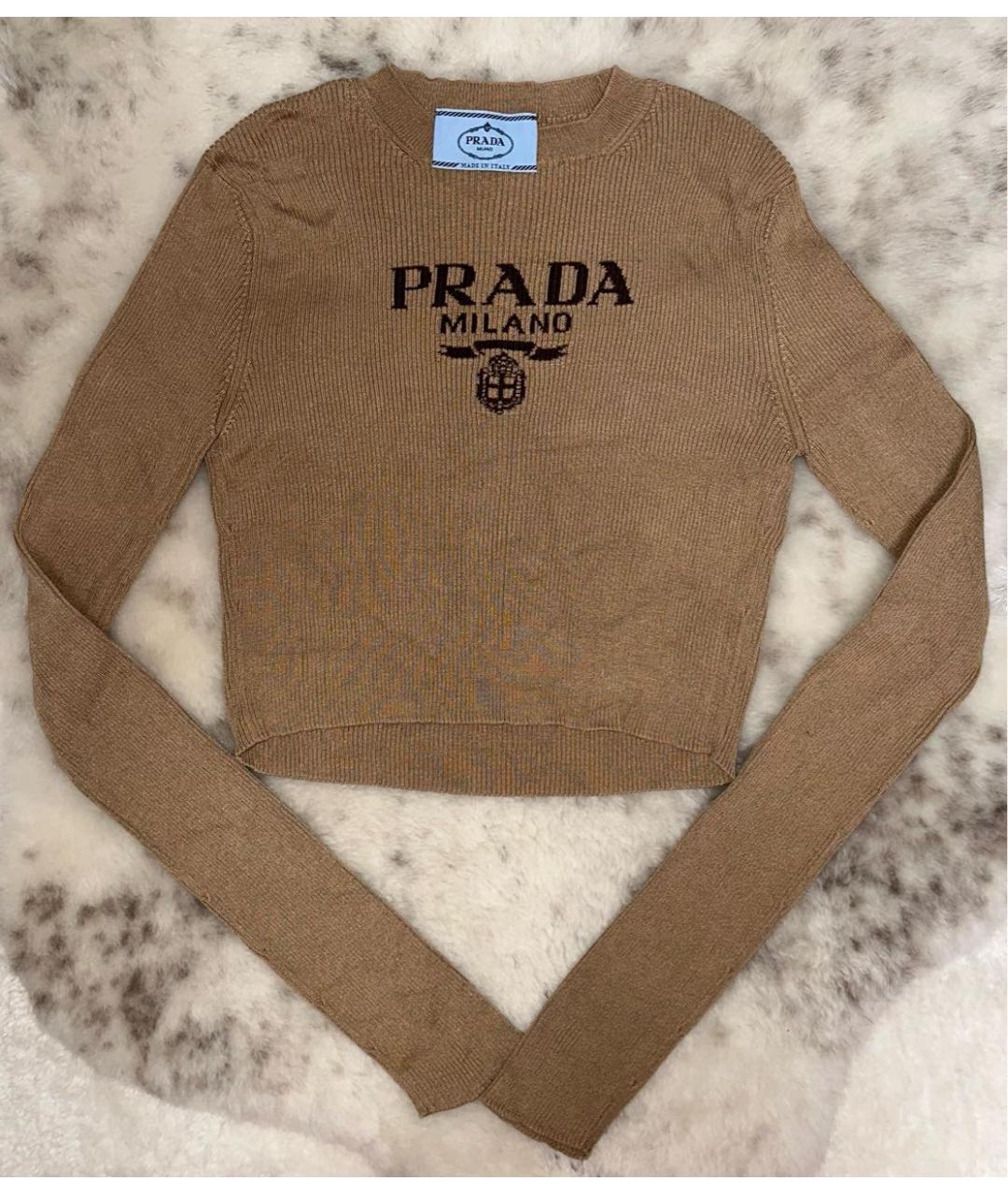 PRADA Коричневая хлопковая водолазка, фото 2