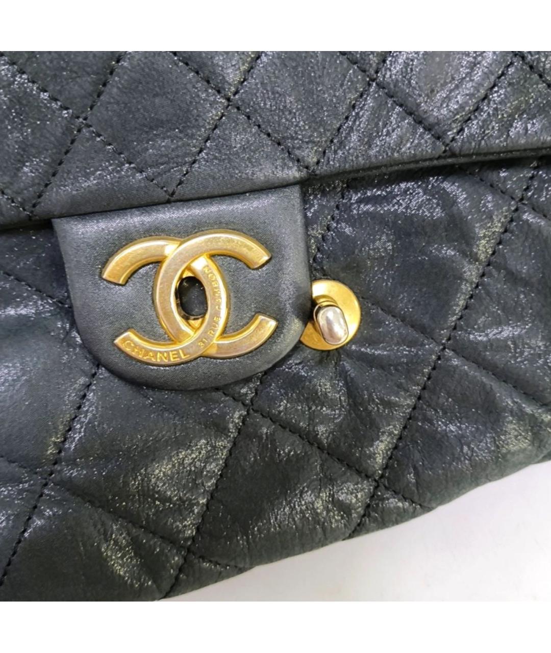 CHANEL Черная кожаная сумка тоут, фото 7
