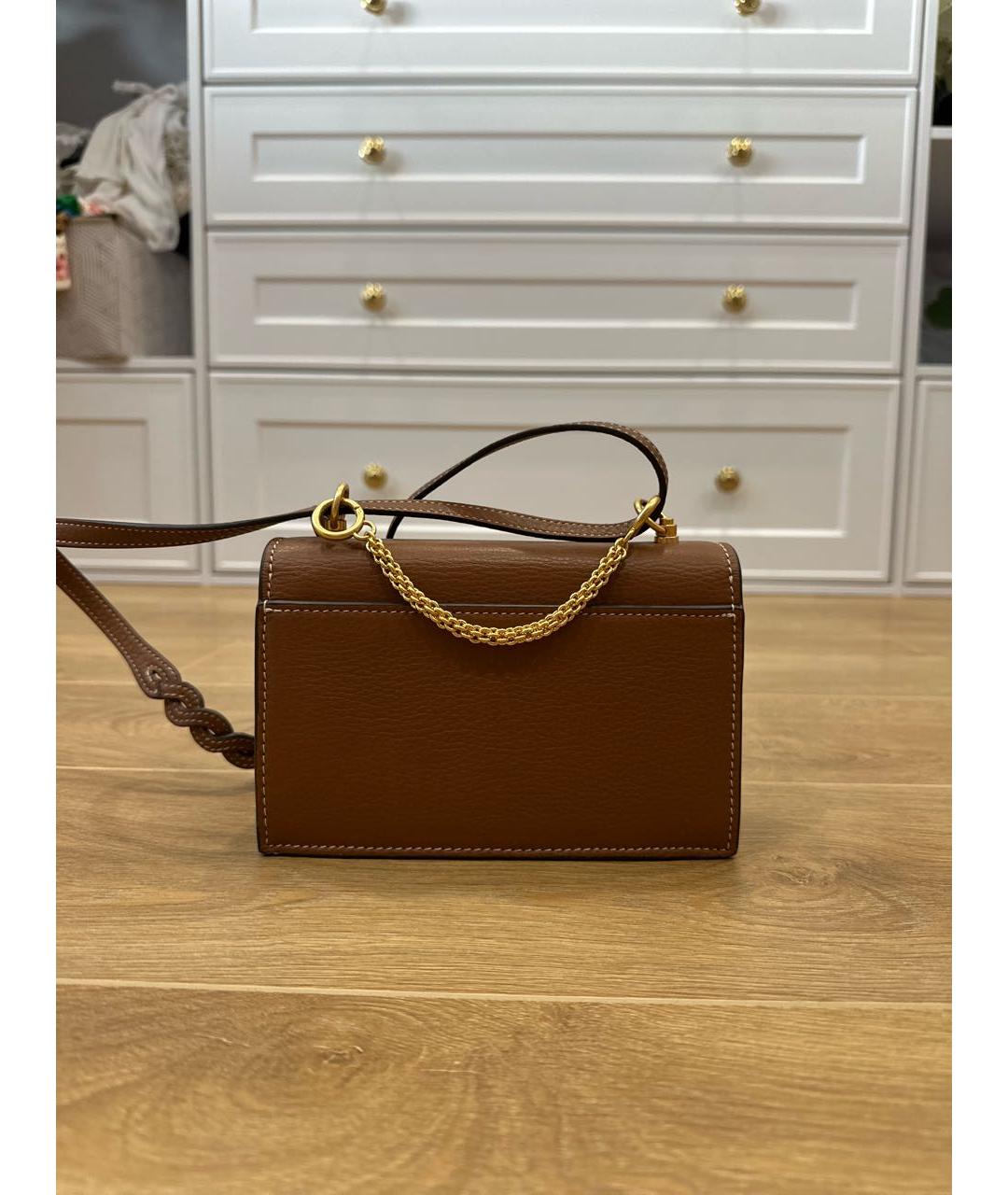 TORY BURCH Коричневая кожаная сумка через плечо, фото 3