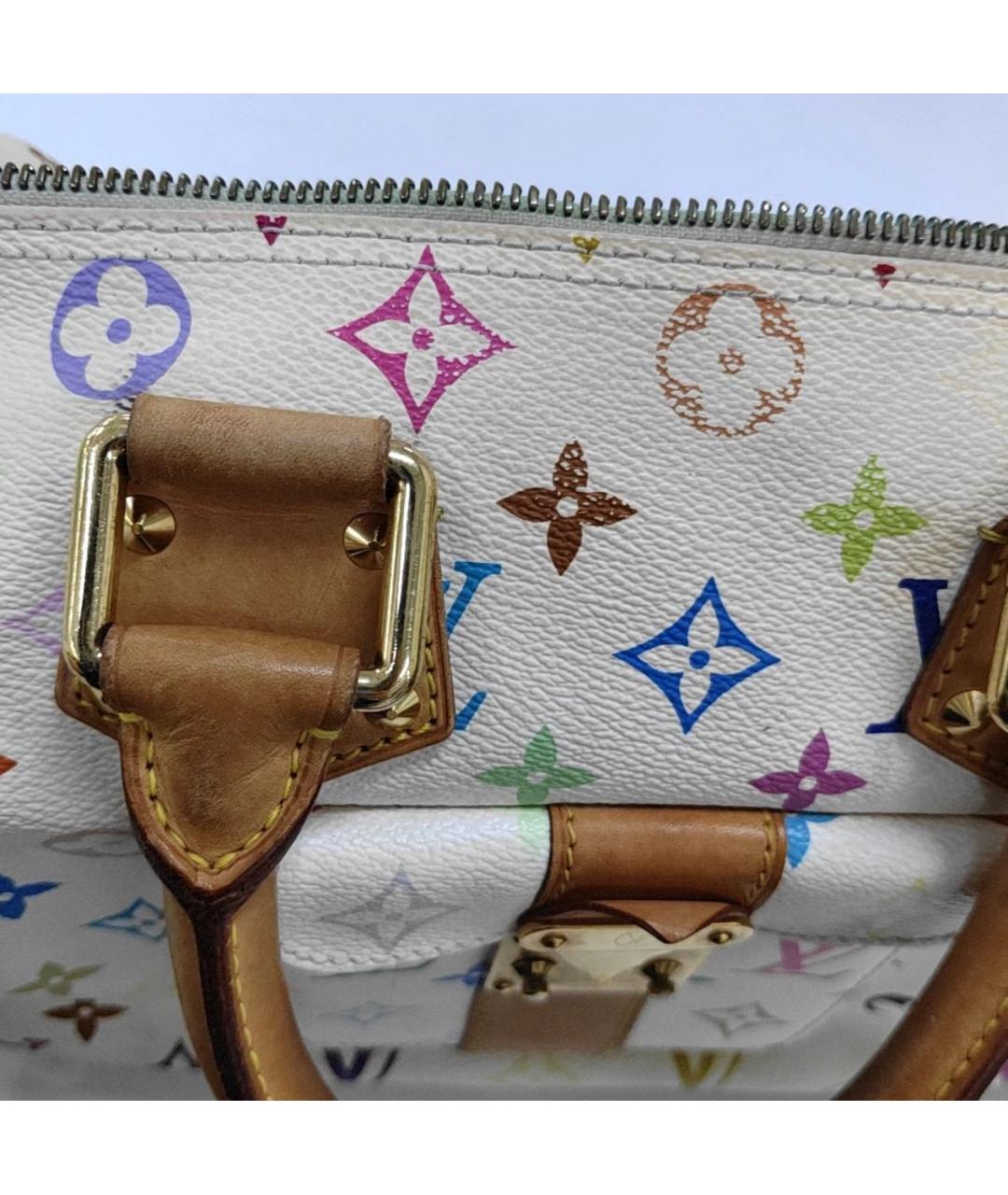 LOUIS VUITTON Белая кожаная сумка тоут, фото 8