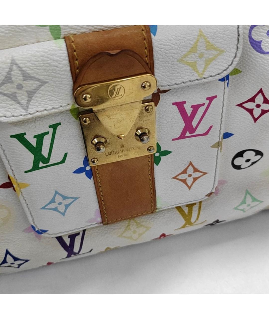 LOUIS VUITTON Белая кожаная сумка тоут, фото 7