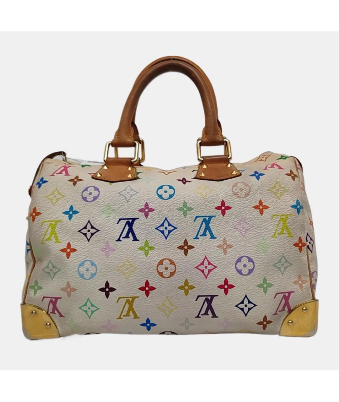 LOUIS VUITTON Белая кожаная сумка тоут, фото 4