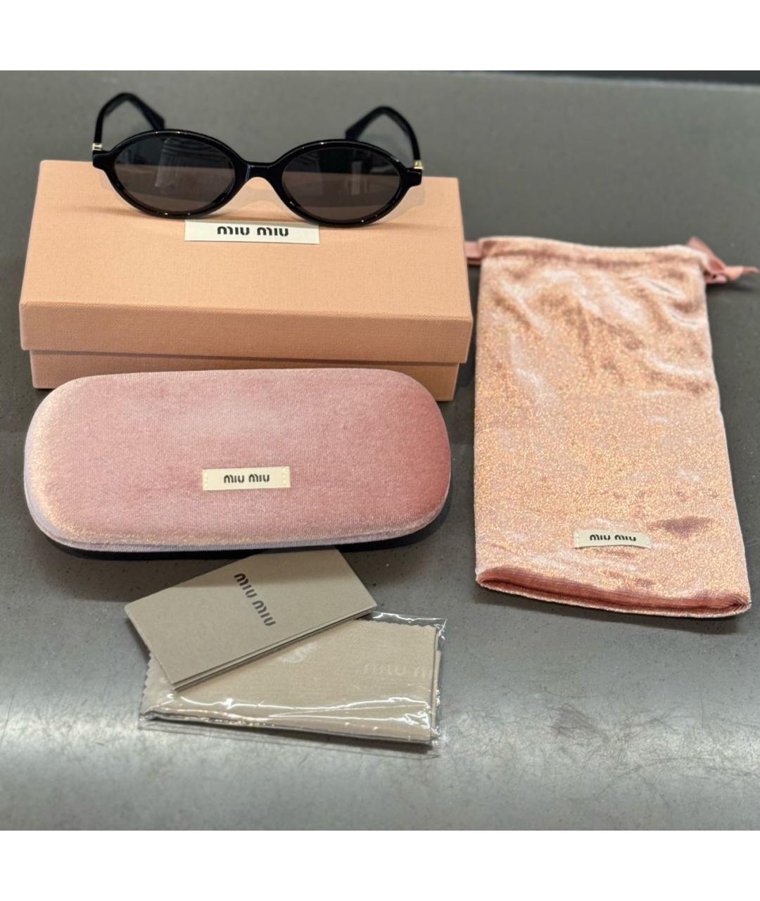 MIU MIU Черные пластиковые солнцезащитные очки, фото 4