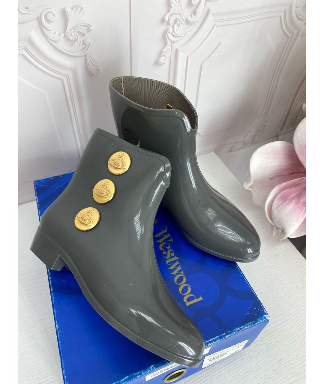 VIVIENNE WESTWOOD Серые резиновые сапоги, фото 3