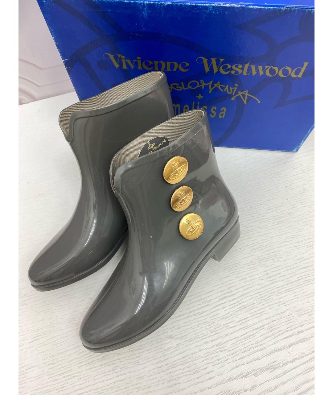 VIVIENNE WESTWOOD Серые резиновые сапоги, фото 8