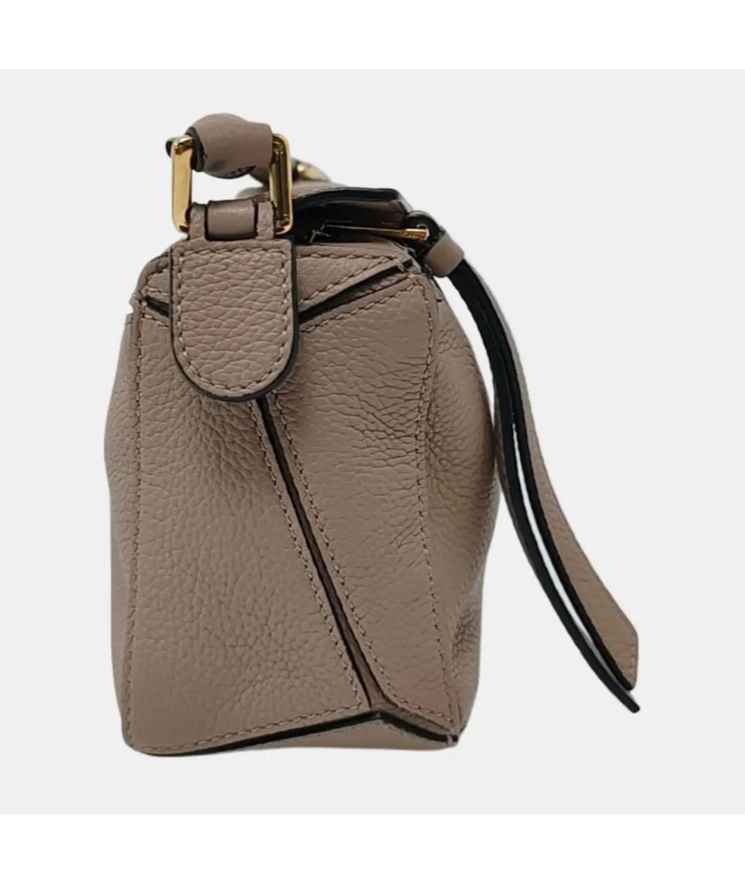 LOEWE Бежевая кожаная сумка через плечо, фото 3