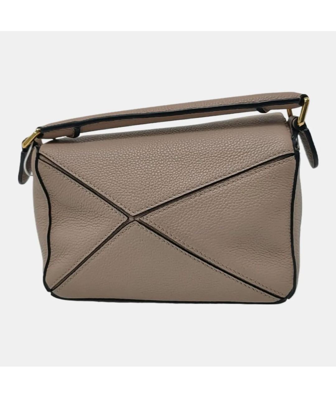 LOEWE Бежевая кожаная сумка через плечо, фото 4