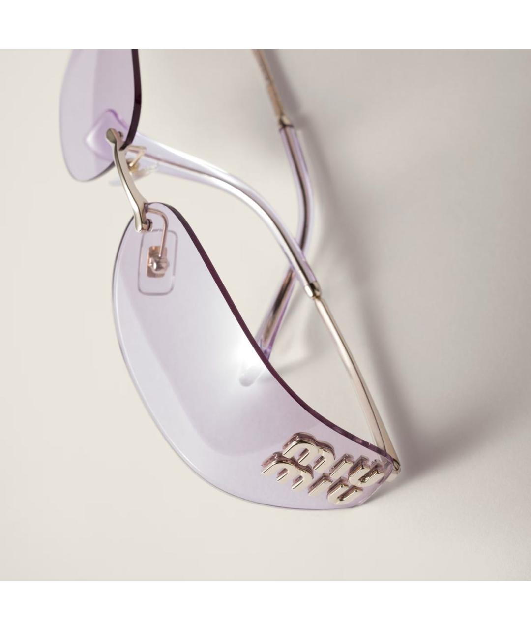 MIU MIU Фиолетовые металлические солнцезащитные очки, фото 3