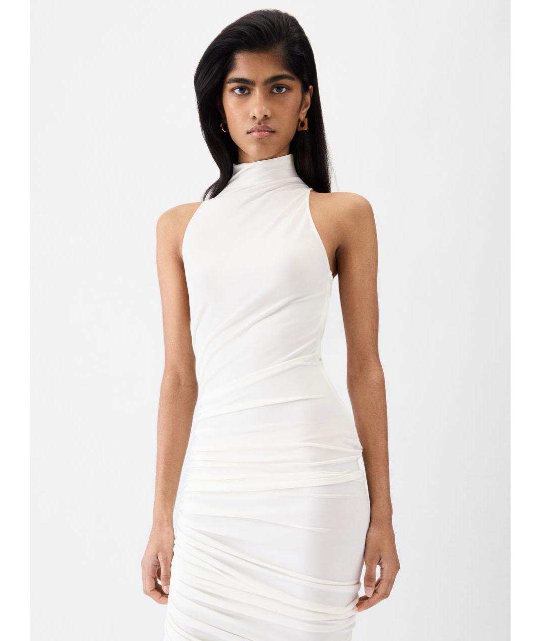JACQUEMUS Белое ацетатное коктейльное платье, фото 4