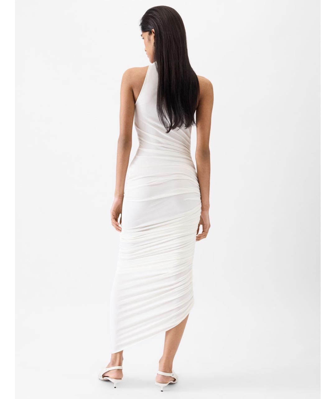 JACQUEMUS Белое ацетатное коктейльное платье, фото 3