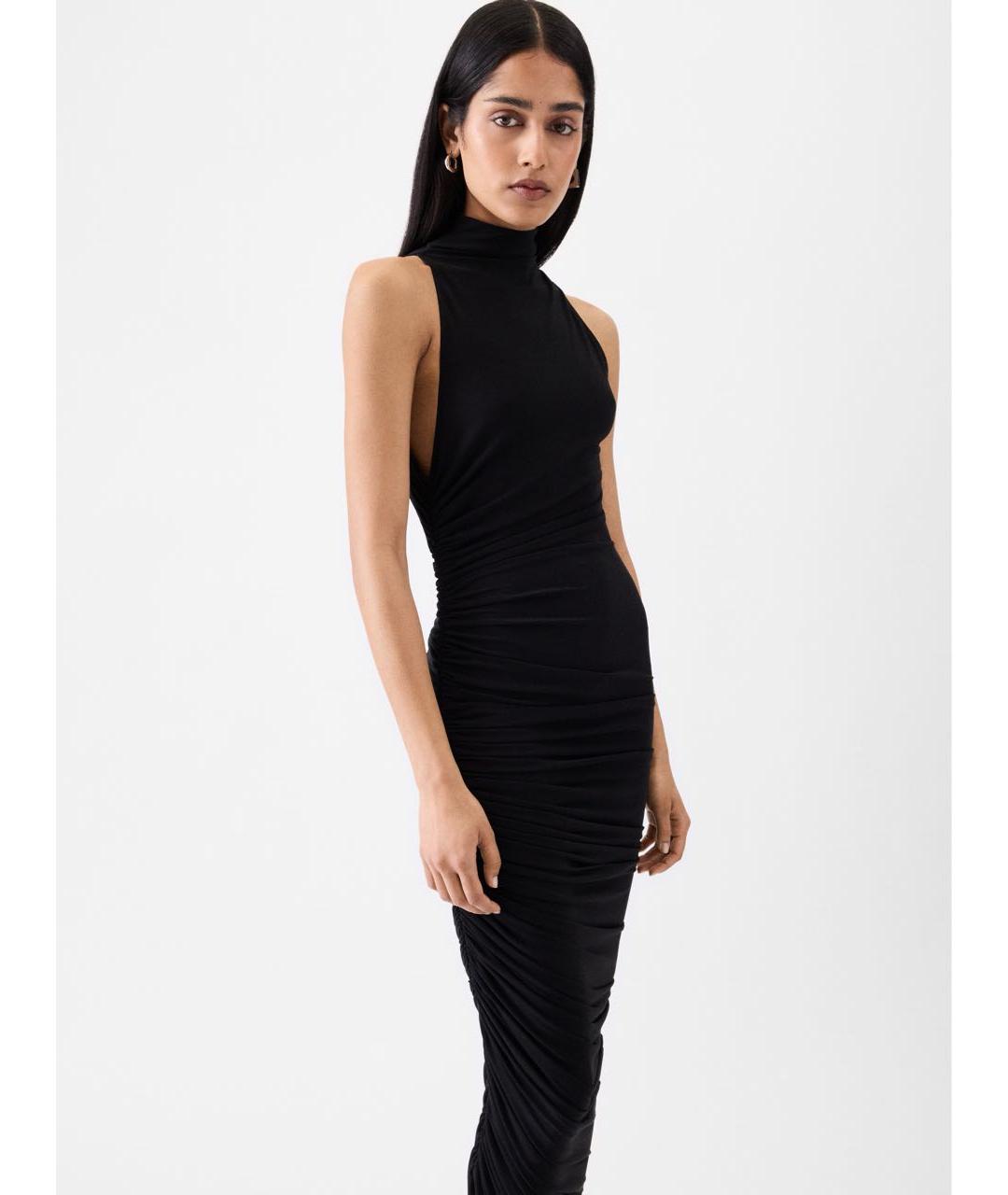 JACQUEMUS Черное ацетатное коктейльное платье, фото 4