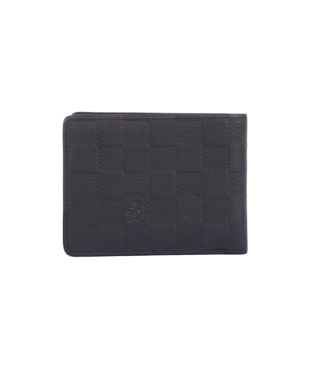 LOUIS VUITTON Черный кожаный кошелек, фото 3