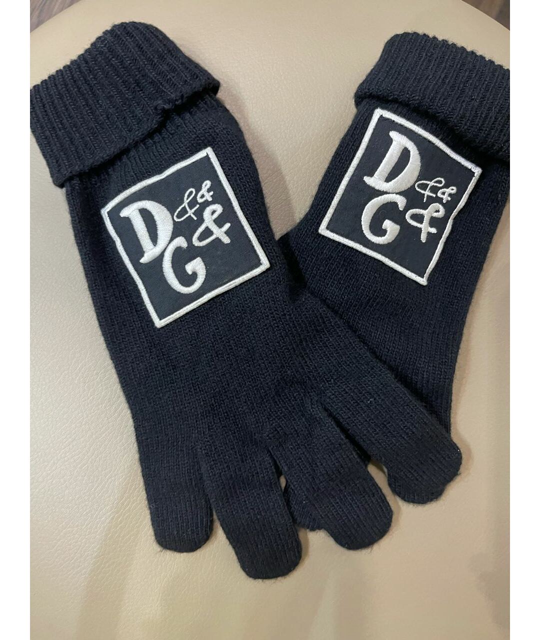 DOLCE&GABBANA Черные шерстяные перчатки, фото 3