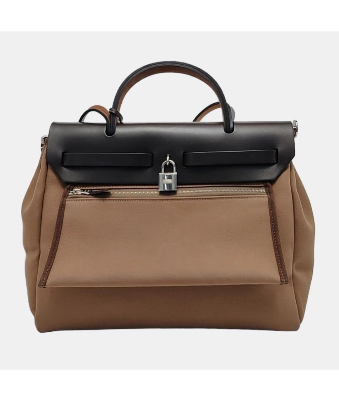 HERMES Коричневая кожаная сумка тоут, фото 4