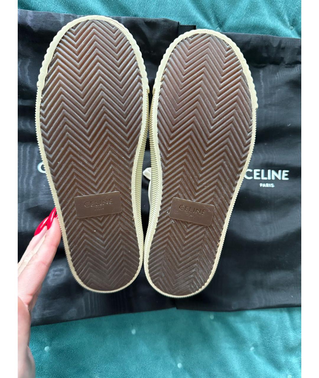 CELINE Белые текстильные кеды, фото 5