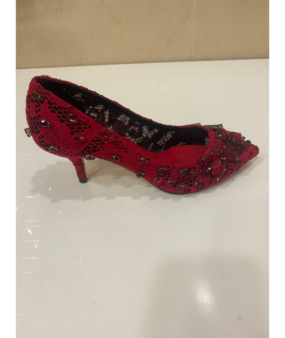 DOLCE&GABBANA Красные текстильные туфли, фото 7