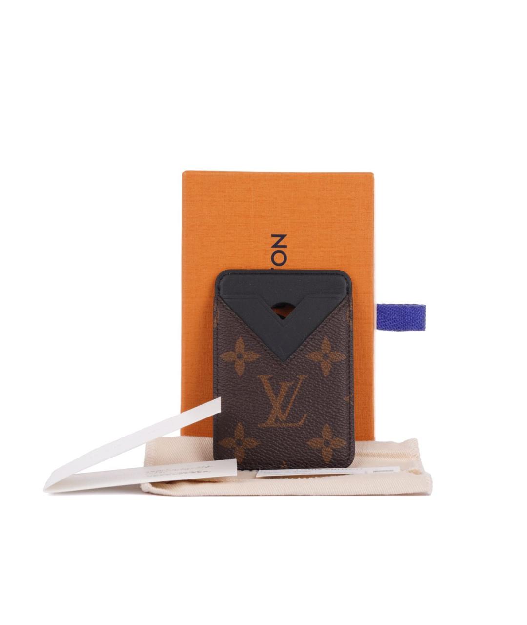 LOUIS VUITTON Коричневый кожаный кардхолдер, фото 2