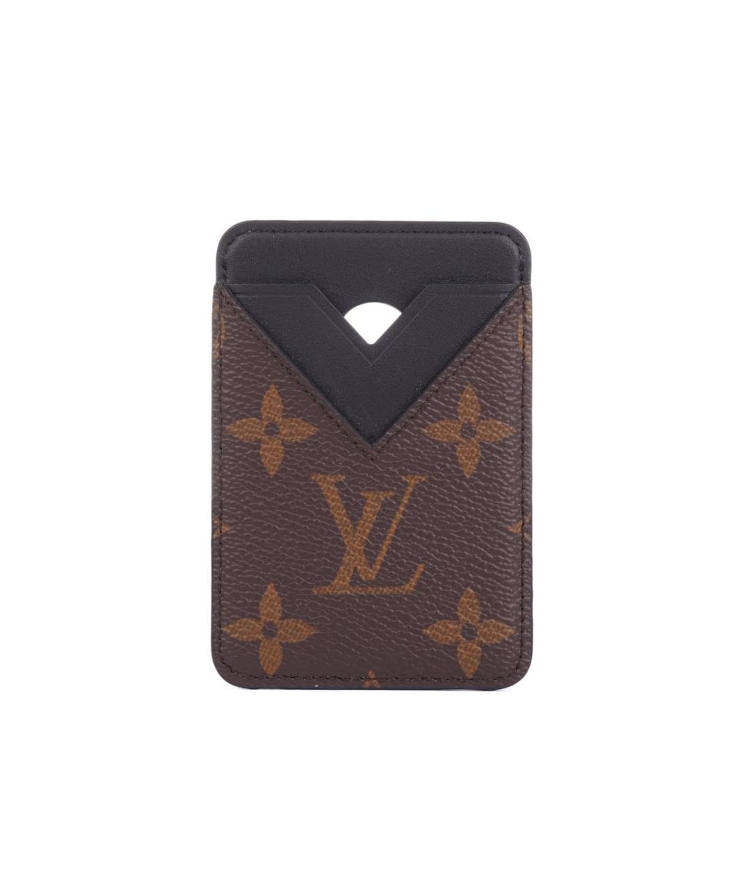LOUIS VUITTON Коричневый кожаный кардхолдер, фото 1