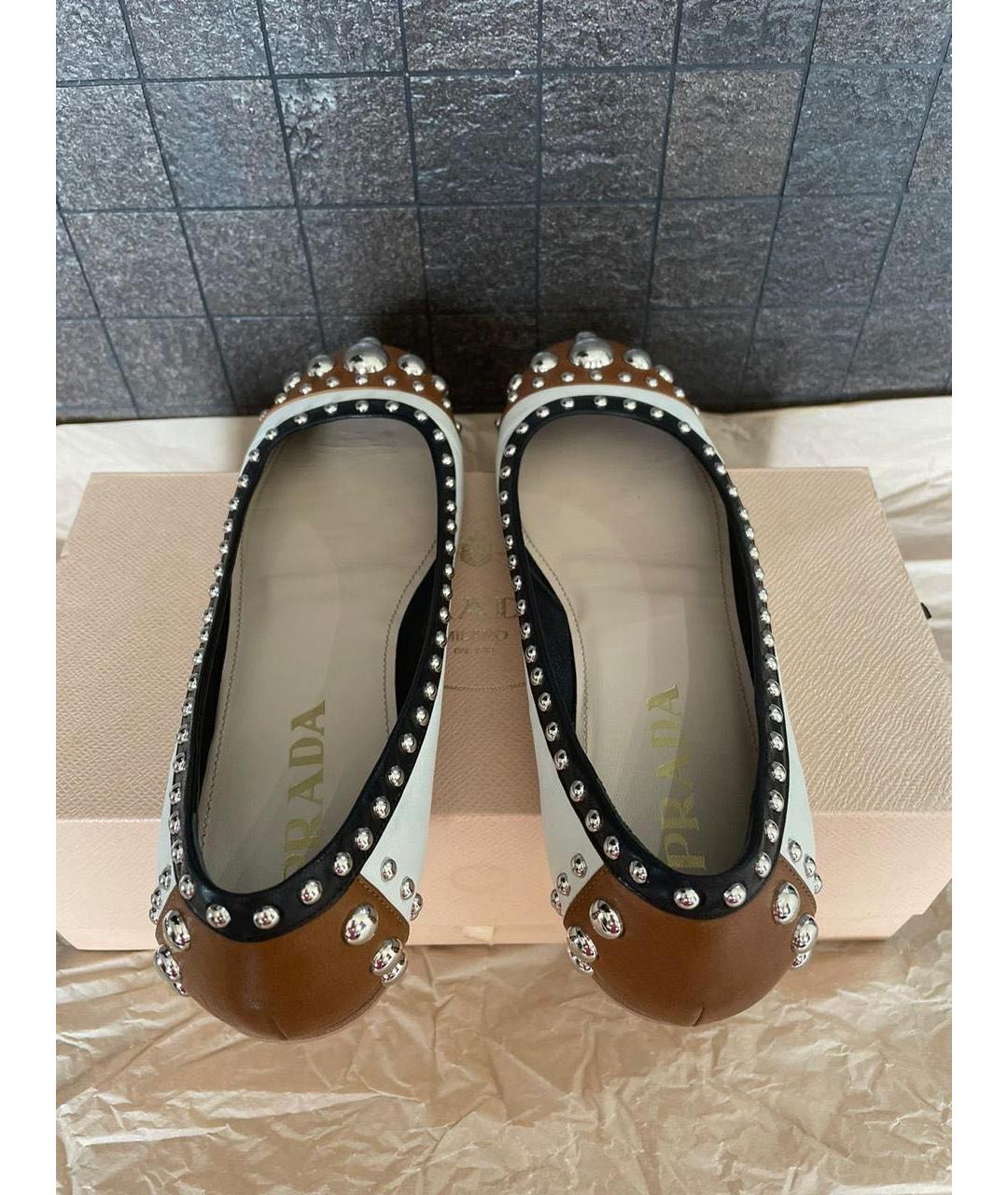 PRADA Мульти кожаные балетки, фото 4