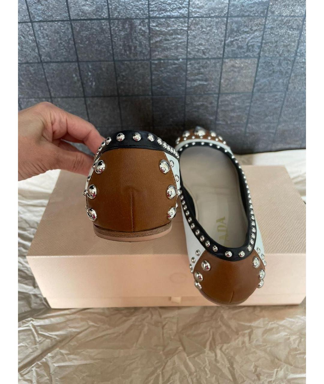 PRADA Мульти кожаные балетки, фото 6